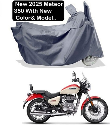 Amexride Two Wheeler Cover for Royal Enfield(Meteor 350, Grey)