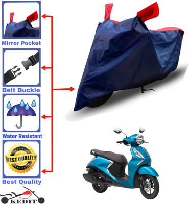 KEDIT Two Wheeler Cover for Yamaha(Fascino 125 FI, Red, Blue)