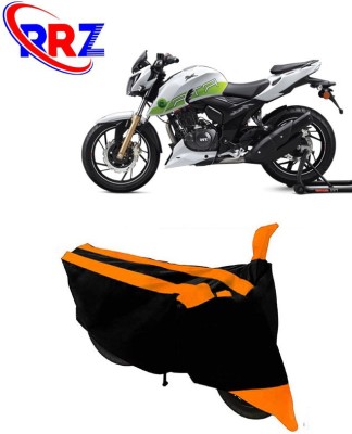 RRZ Waterproof Two Wheeler Cover for TVS(Apache RTR 200 Fi E100, Black, Orange)