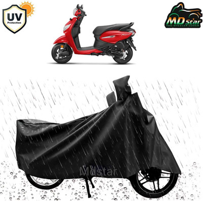 Mdstar Waterproof Two Wheeler Cover for TVS(Duet 125CC, Black)