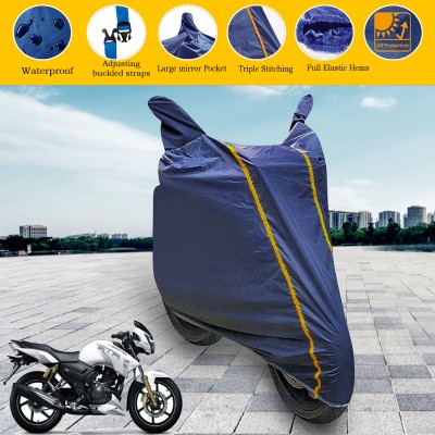 GARREGE Waterproof Two Wheeler Cover for TVS(Apache RTR 180, Blue)