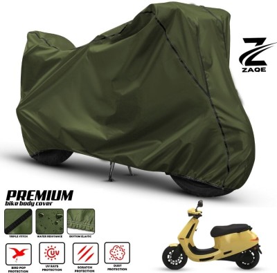 ZAQE Two Wheeler Cover for Ola(Electric Scooter, Green, Black)