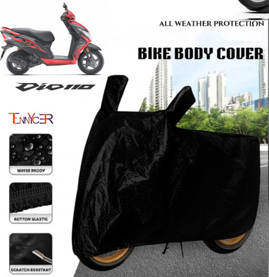 TENNYCER Waterproof Two Wheeler Cover for Honda(Dio, Black)
