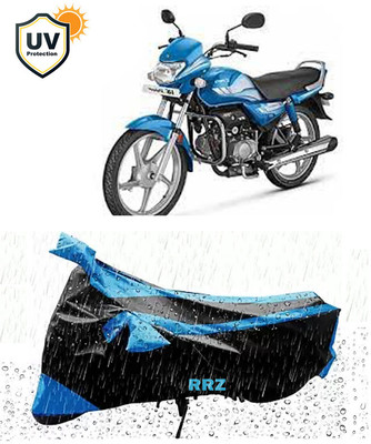 RRZ Waterproof Two Wheeler Cover for Hero(HF Deluxe, Black, Blue)
