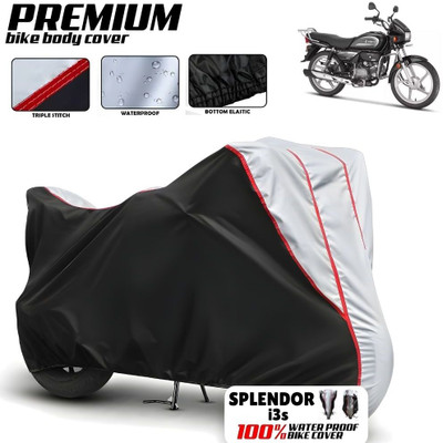 Mwiss Waterproof Two Wheeler Cover for Hero(Splendor I Smart, Black, Silver)