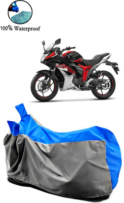 Autofly Waterproof Two Wheeler Cover for Suzuki(Gixxer SF, Grey, Blue)