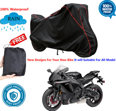 AUTOCAD Waterproof Two Wheeler Cover for Yamaha(YZF R1M BS6, Black)