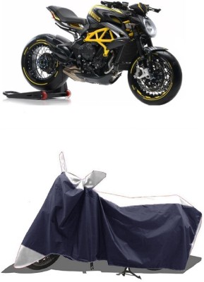 SUGASHRI Waterproof Two Wheeler Cover for MV Agusta(Dragster800 RR, White, Blue)