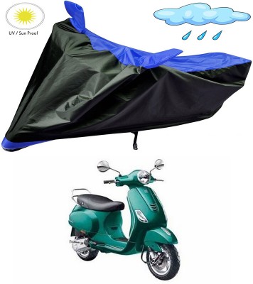 AUTOGARH Two Wheeler Cover for Piaggio(Vespa VXL, Black, Blue)