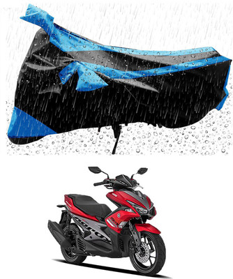 Furious3D Two Wheeler Cover for Yamaha(Aerox 155 Maxi, Blue, Black)