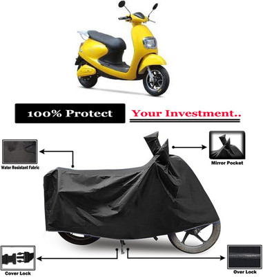 Amexride Two Wheeler Cover for Techo Electra(Emerge, Black)