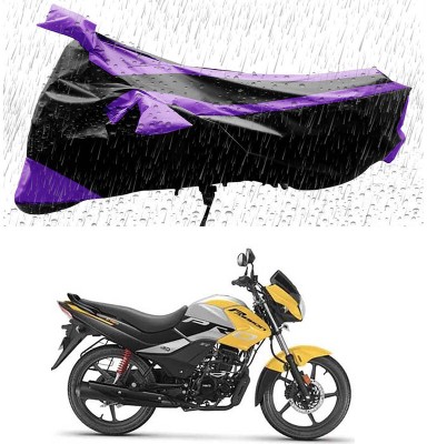 AUTOGARH Two Wheeler Cover for Hero(Passion Pro i3S, Black, Purple)