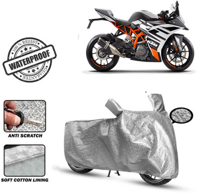Autoinnovation Waterproof Two Wheeler Cover for KTM(RC 390, Silver)