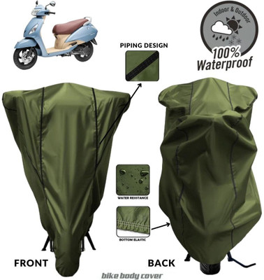 MADAFIYA Two Wheeler Cover for TVS(Jupiter Grande BS6, Green, Black)