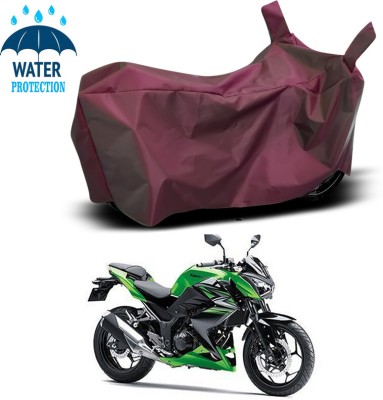 Genipap Waterproof Two Wheeler Cover for Kawasaki(Z250, Maroon)