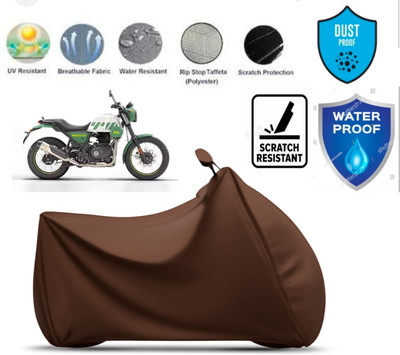 Arfafashions Two Wheeler Cover for Royal Enfield(Classic Squadron, Brown)