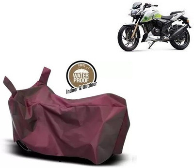 OliverX Waterproof Two Wheeler Cover for TVS(Apache RTR 200 Fi E100, Maroon)