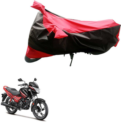 Mdstar Waterproof Two Wheeler Cover for Hero(Glamour, Black, Red)