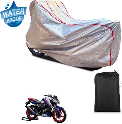 PAGORA Waterproof Two Wheeler Cover for TVS(Apache RTR 165 RP, Silver)