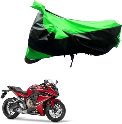 Mdstar Waterproof Two Wheeler Cover for Honda(CBR 650F, Black, Green)