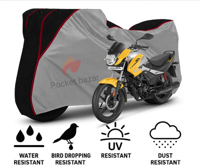 pocket bazar Waterproof Two Wheeler Cover for Hero(Passion Pro, Silver, Black)