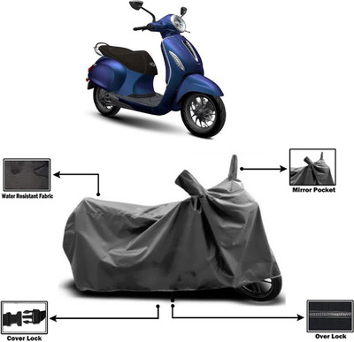 Amexride Two Wheeler Cover for Bajaj(Chetak, Grey)