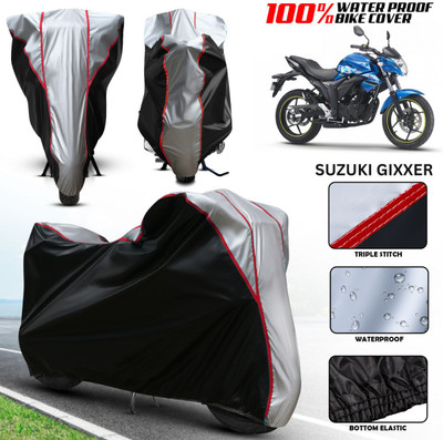 xodi Waterproof Two Wheeler Cover for Suzuki(Gixxer SF 250, Silver, Black, Multicolor)