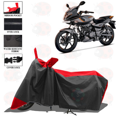 sowelar Waterproof Two Wheeler Cover for Bajaj(Pulsar 220F, Red, Black)