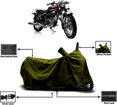Amexride Two Wheeler Cover for Royal Enfield(Electra Delux, Green)