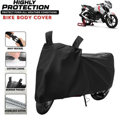 DeepShakshi AUTOMOTIVE Waterproof Two Wheeler Cover for TVS(Apache RTR 160, Black)