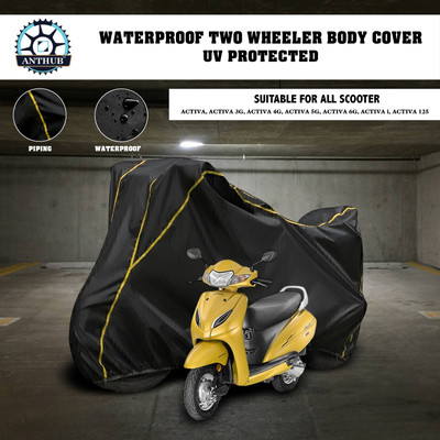 ANTHUB Waterproof Two Wheeler Cover for Honda(Activa 5G, Black)