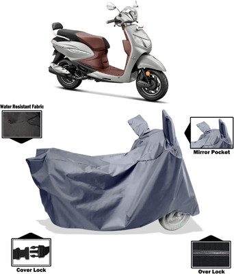 Amexride Two Wheeler Cover for Hero(Pleasure+ 110, Grey)
