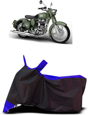 VESMEI Two Wheeler Cover for Royal Enfield(Battle Green, Blue)