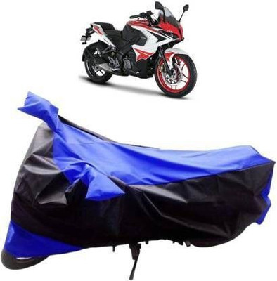 MWBB Waterproof Two Wheeler Cover for Bajaj(Pulsar 220 DTS-i, Black, Blue)
