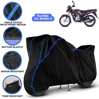Shiv Kanha Waterproof Two Wheeler Cover for Bajaj(Platina, Black, Blue)
