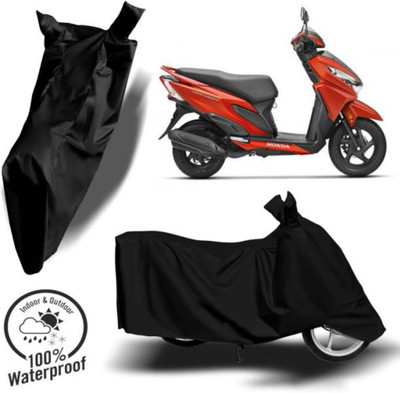RAAMKM Waterproof Two Wheeler Cover for Hero, Honda, Royal Enfield, TVS(Piaggio Vespa, Black)