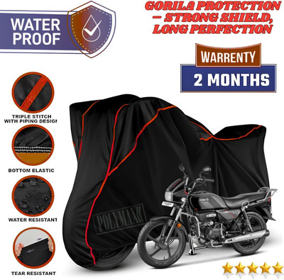 POLYMAXX Waterproof Two Wheeler Cover for Hero(Super Splendor, Black, Red)