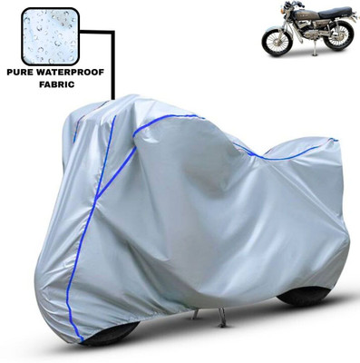 Delphinium Waterproof Two Wheeler Cover for Yamaha(RX 100, Silver, Blue)