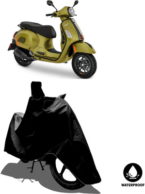 Amexride Waterproof Two Wheeler Cover for Vespa(GTS 300, Black)