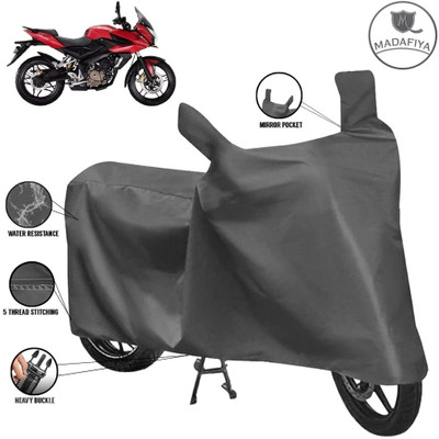 MADAFIYA Waterproof Two Wheeler Cover for Bajaj(Pulsar AS 150, Grey)