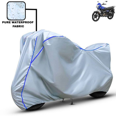 Delphinium Waterproof Two Wheeler Cover for TVS(Radeon, Silver, Blue)