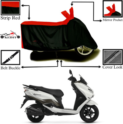 CoNNexXxionS Two Wheeler Cover for Suzuki(Burgman Electric, Red, Black)
