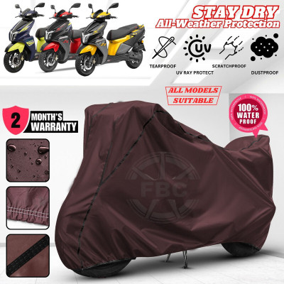 FBC Waterproof Two Wheeler Cover for TVS(NTORQ, Maroon, Black)