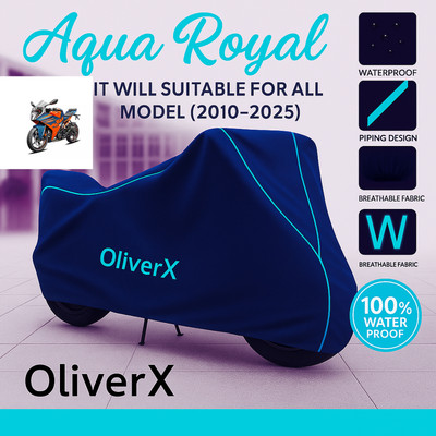 OliverX Waterproof Two Wheeler Cover for KTM(RC 390 BS6, Blue, Red)