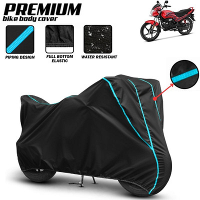 Mwiss Waterproof Two Wheeler Cover for Hero(Passion Plus, Black, Red)