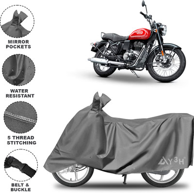 Y3H Waterproof Two Wheeler Cover for Royal Enfield(Bullet 350, Grey)