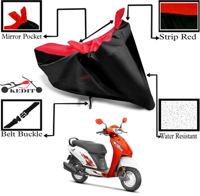 KEDIT Two Wheeler Cover for Honda(Activa i, Red, Black)