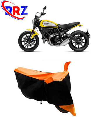RRZ Waterproof Two Wheeler Cover for Ducati(Scrambler, Black, Orange)
