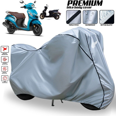 xodi Waterproof Two Wheeler Cover for Yamaha(Fascino 125 FI, Silver, Black)