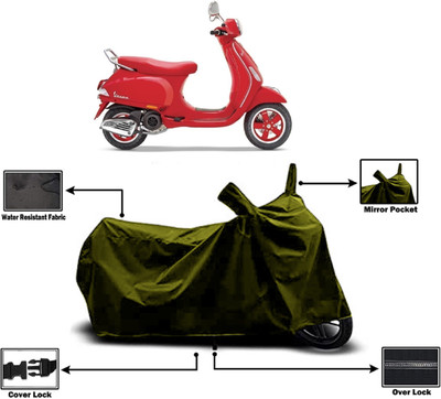 Amexride Two Wheeler Cover for Vespa(Urban Club BS6, Green)